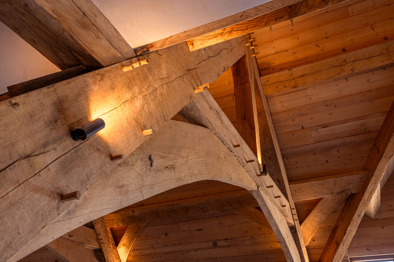 Handmade oak-framed pool house