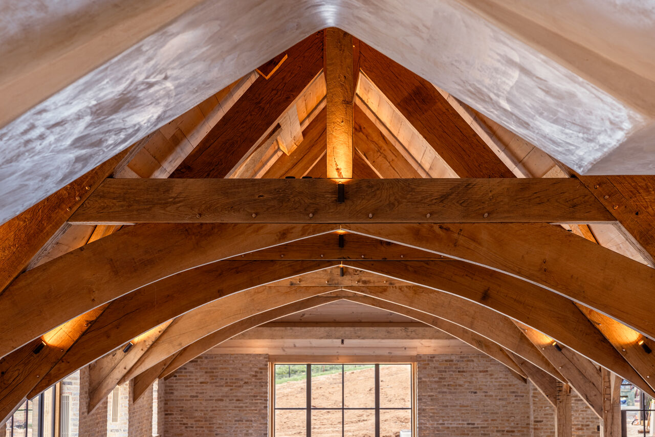 Handmade oak-framed pool house
