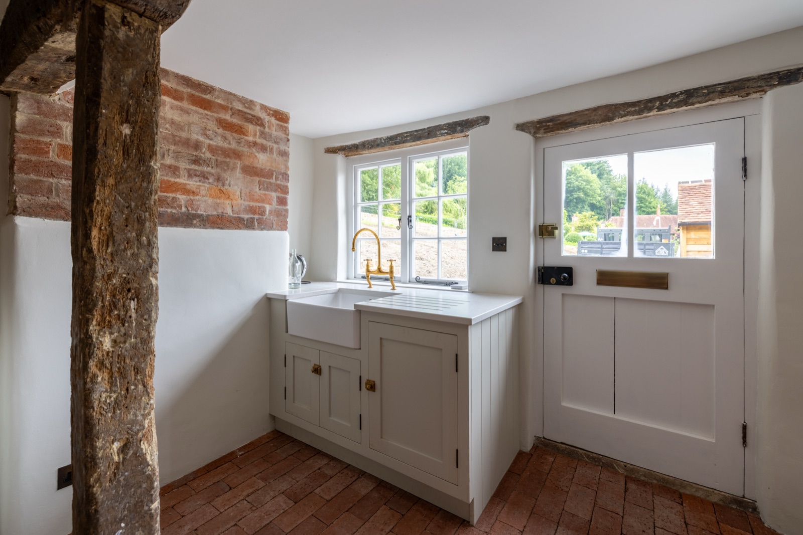 New oak door and window in a Grade II listed cottage