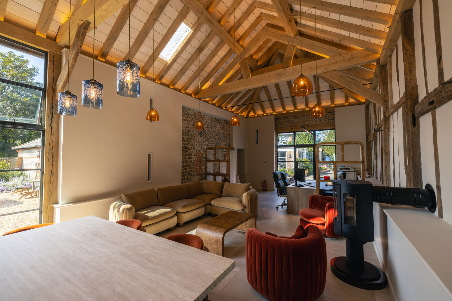 Grade II flint barn restoration