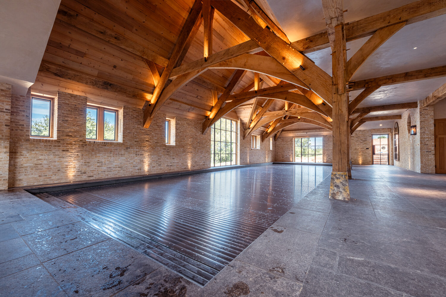 Oak-framed pool house