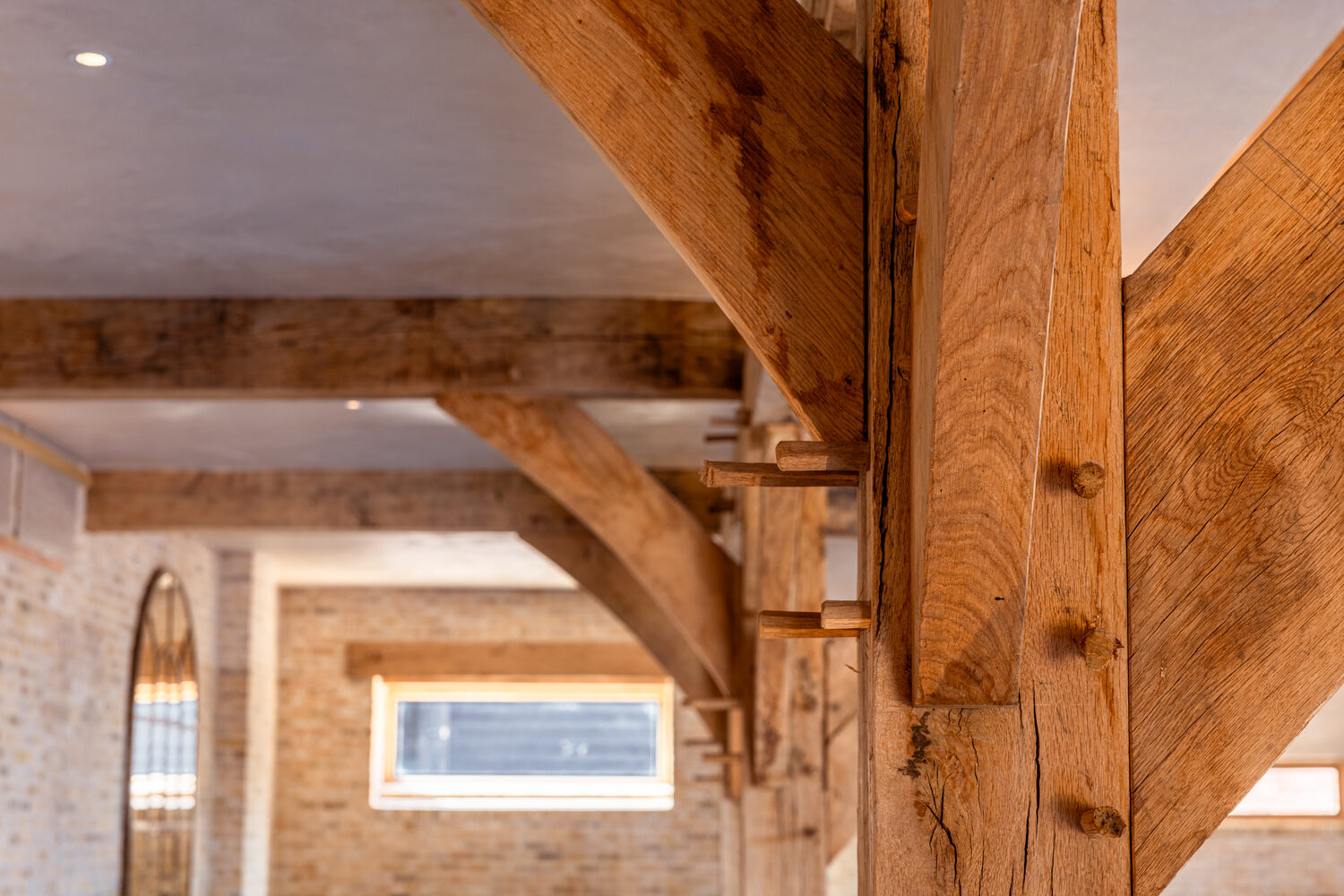 Oak-framed pool house