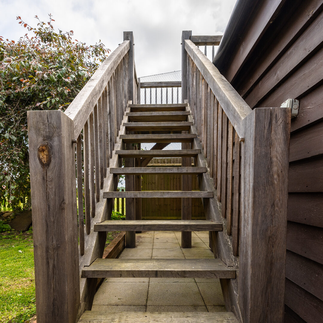 Bespoke external oak staircase