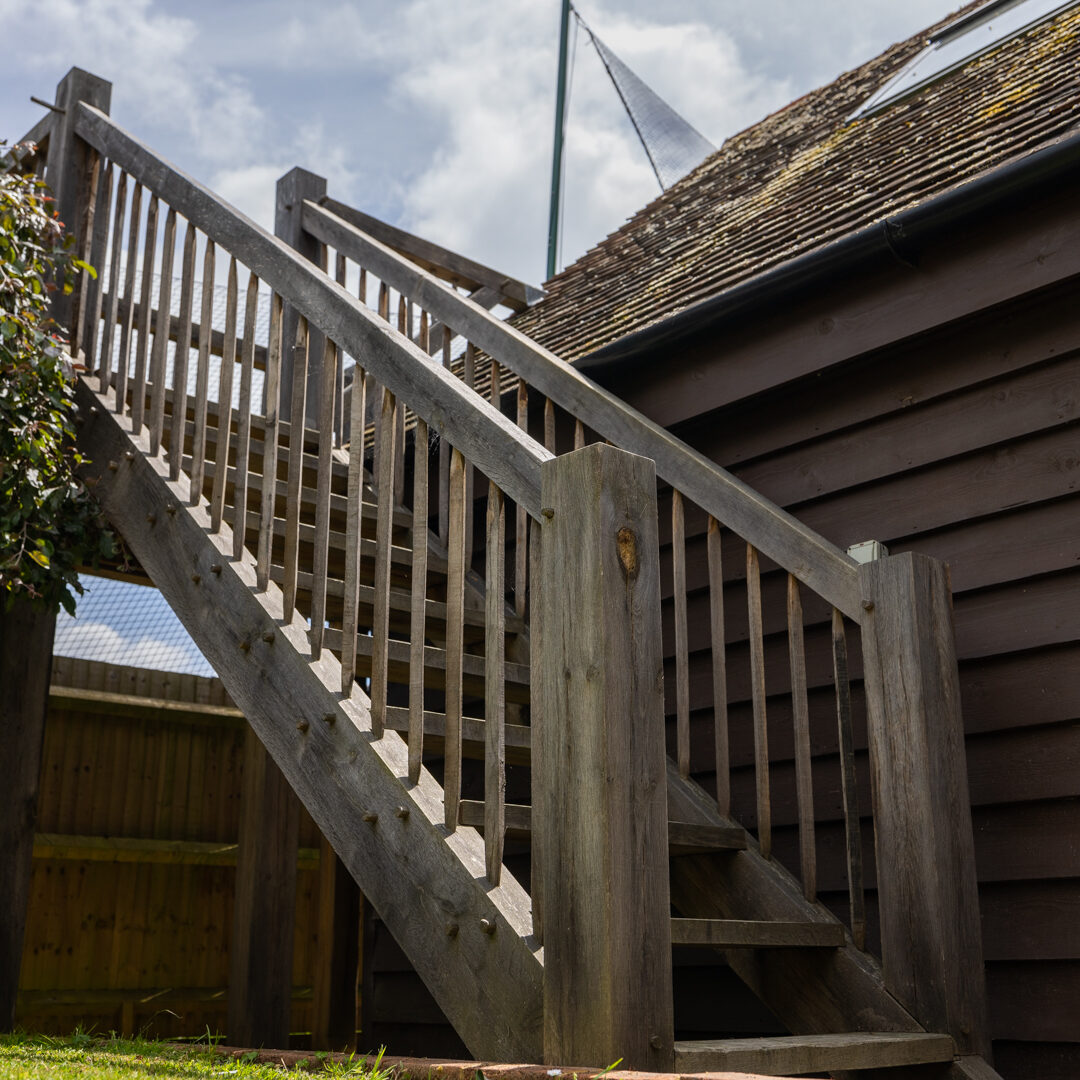 Bespoke external oak staircase