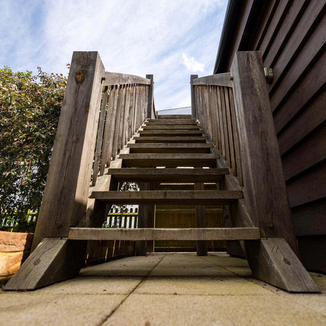 Bespoke external oak staircase