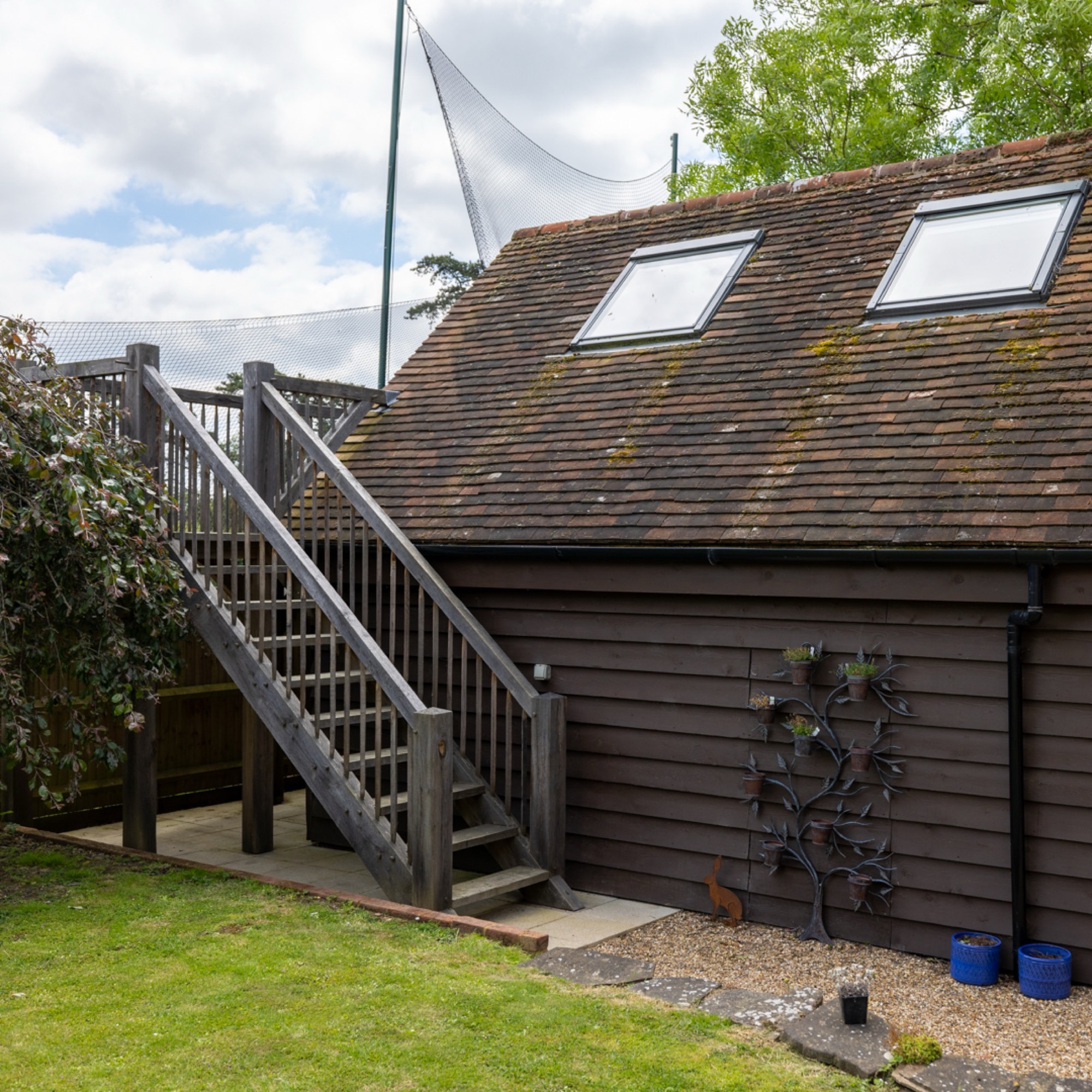 Bespoke external oak staircase